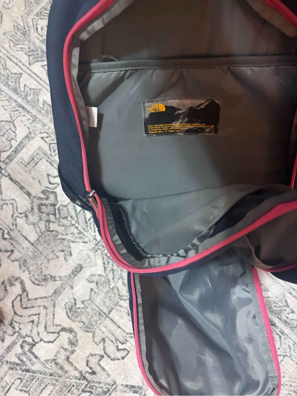 The North Face Navy and Pink Women's Backpack
